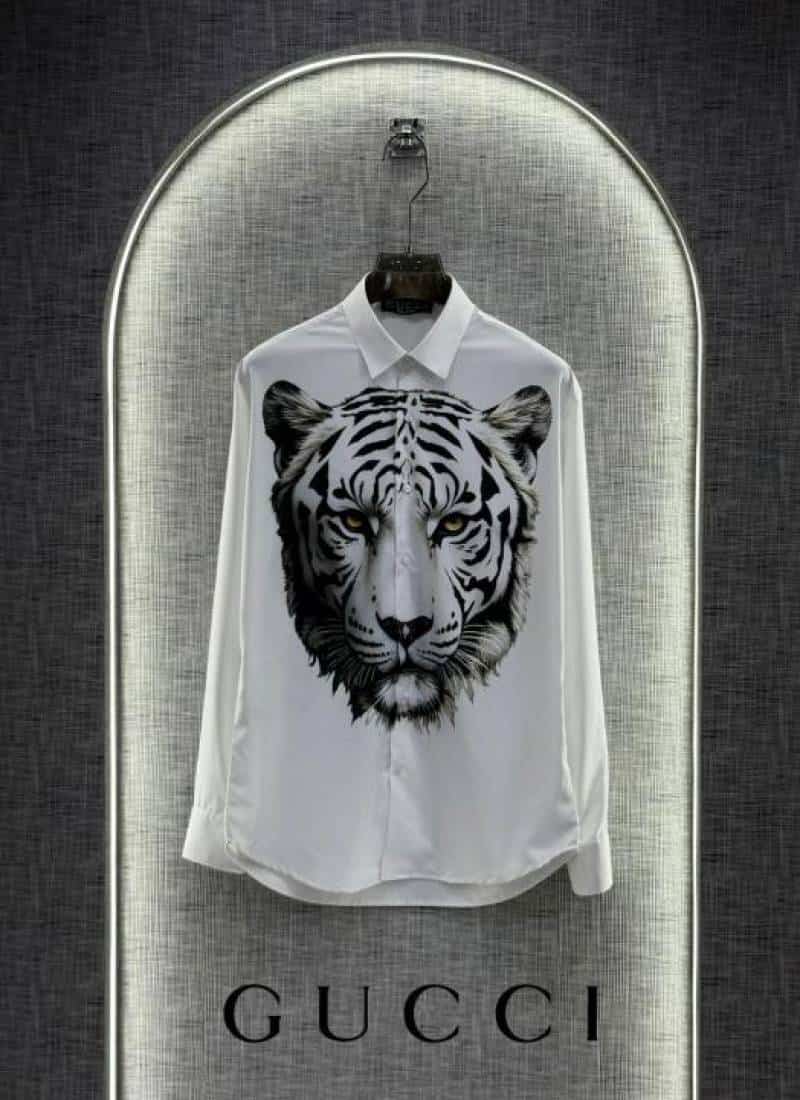 Gucc i White Designer Shirt With bo..X Packing