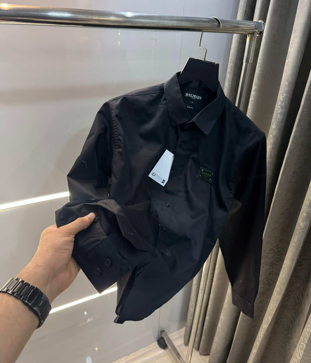 Balmai n Paris black green Back Print Premium Classic Shirt 002