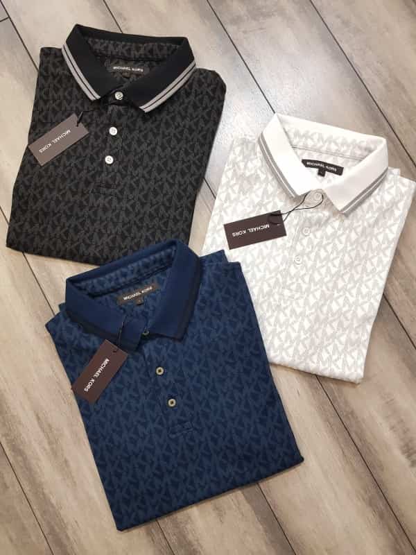 Michael Kors Black Monogr...am Premium Polo T-Shirt