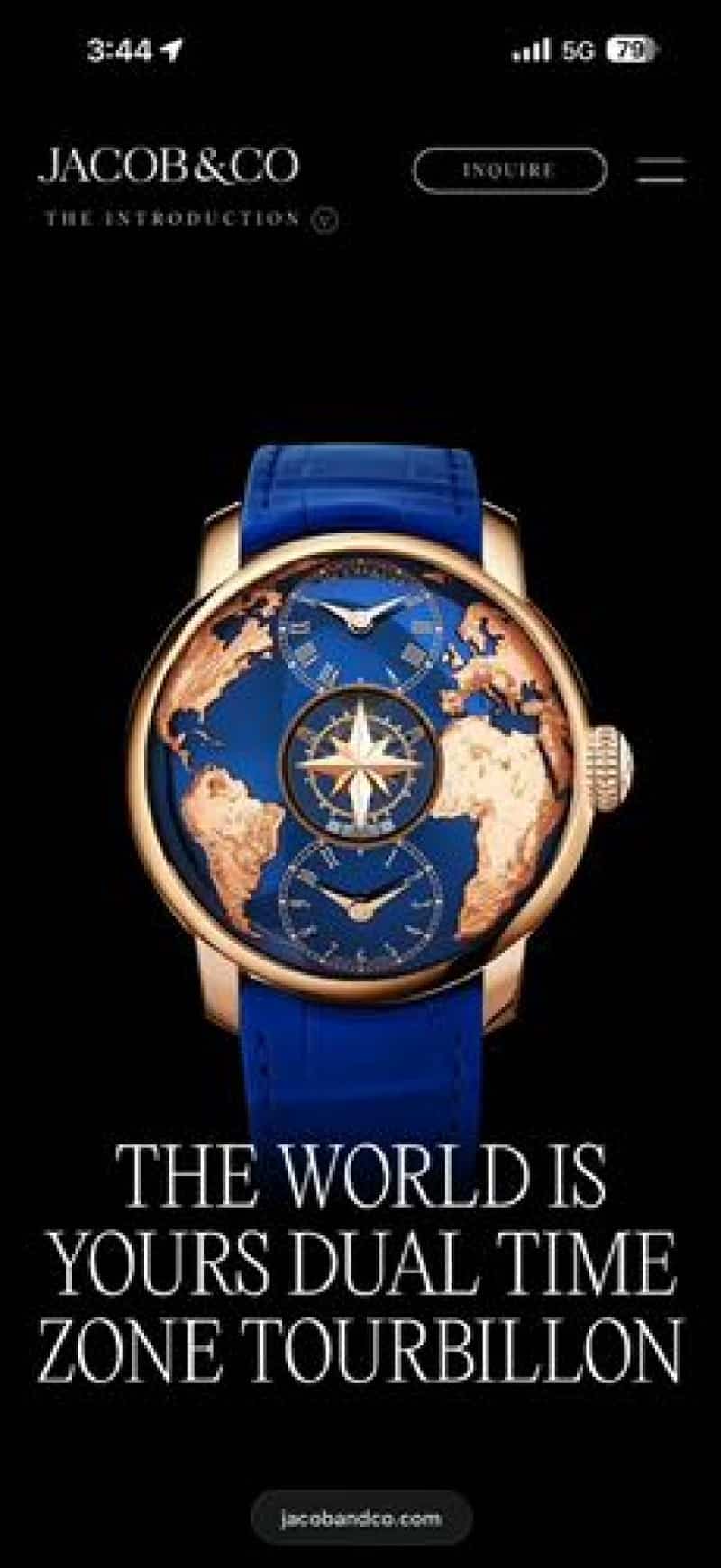JACOB CO DUAL TIME ZONE TOURBILLON