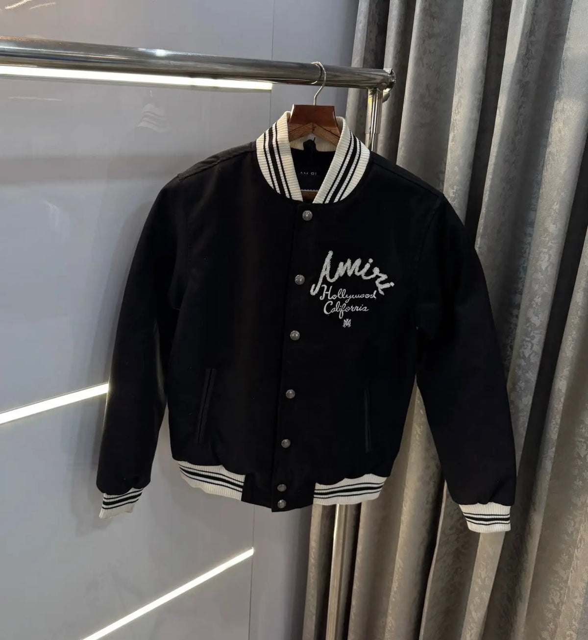 Amir i black embroidery logo bomber Imported Jacket