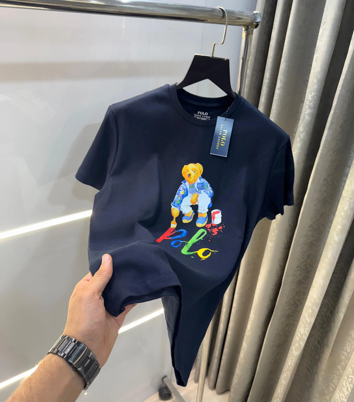 Ralph Laure n Navy Blue Teddy Logo Premium T-Shirt