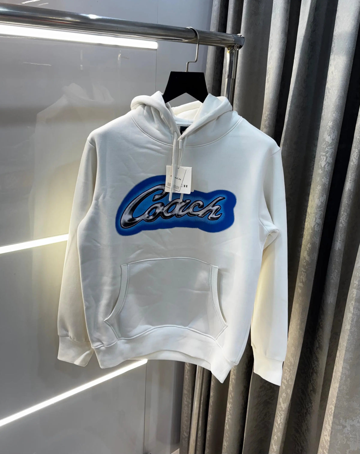 Coac h White MonogR..AM Printed Imported Hoodie