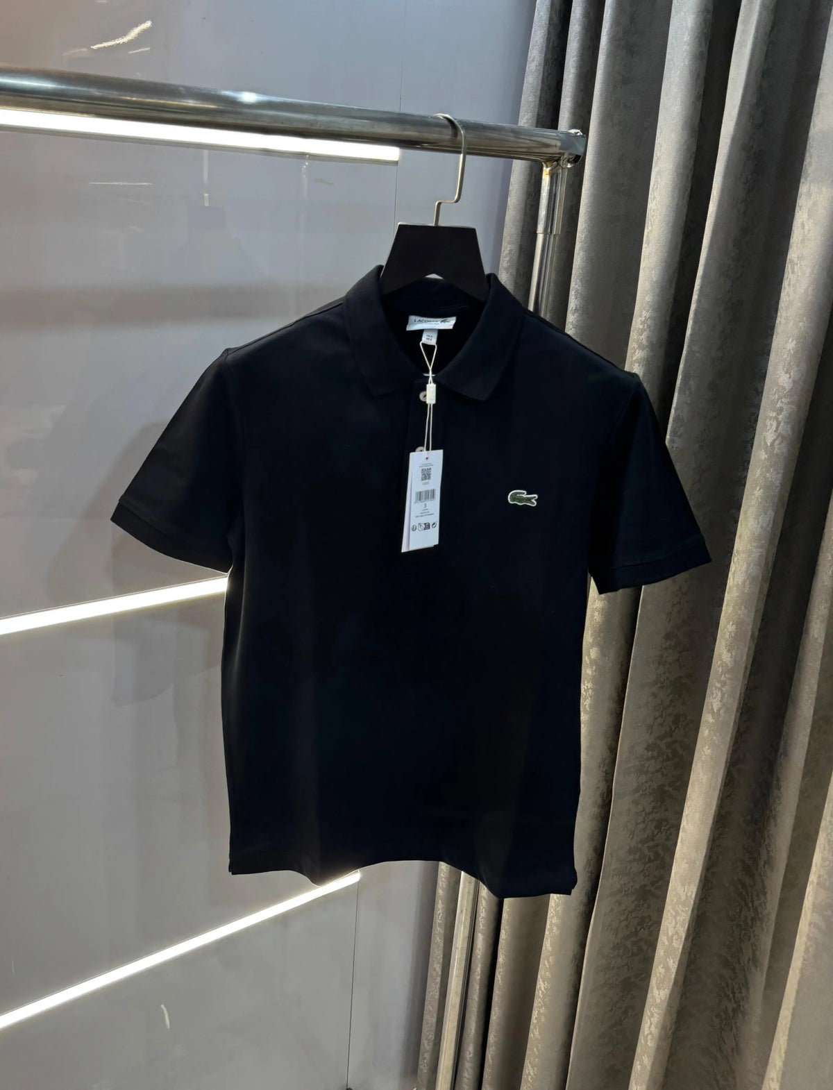 Lacost e Black Embroidery Logo Premium Polo T-Shirt