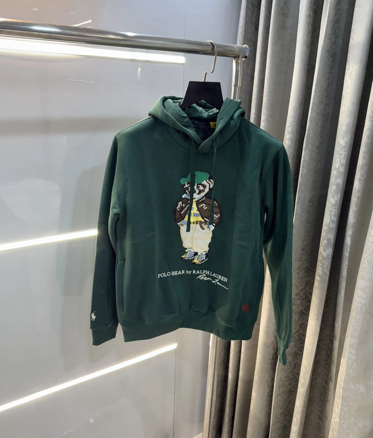 Ralph Lauren Olive Green Teddy Edition Embroidery Logo Imported Hoodie