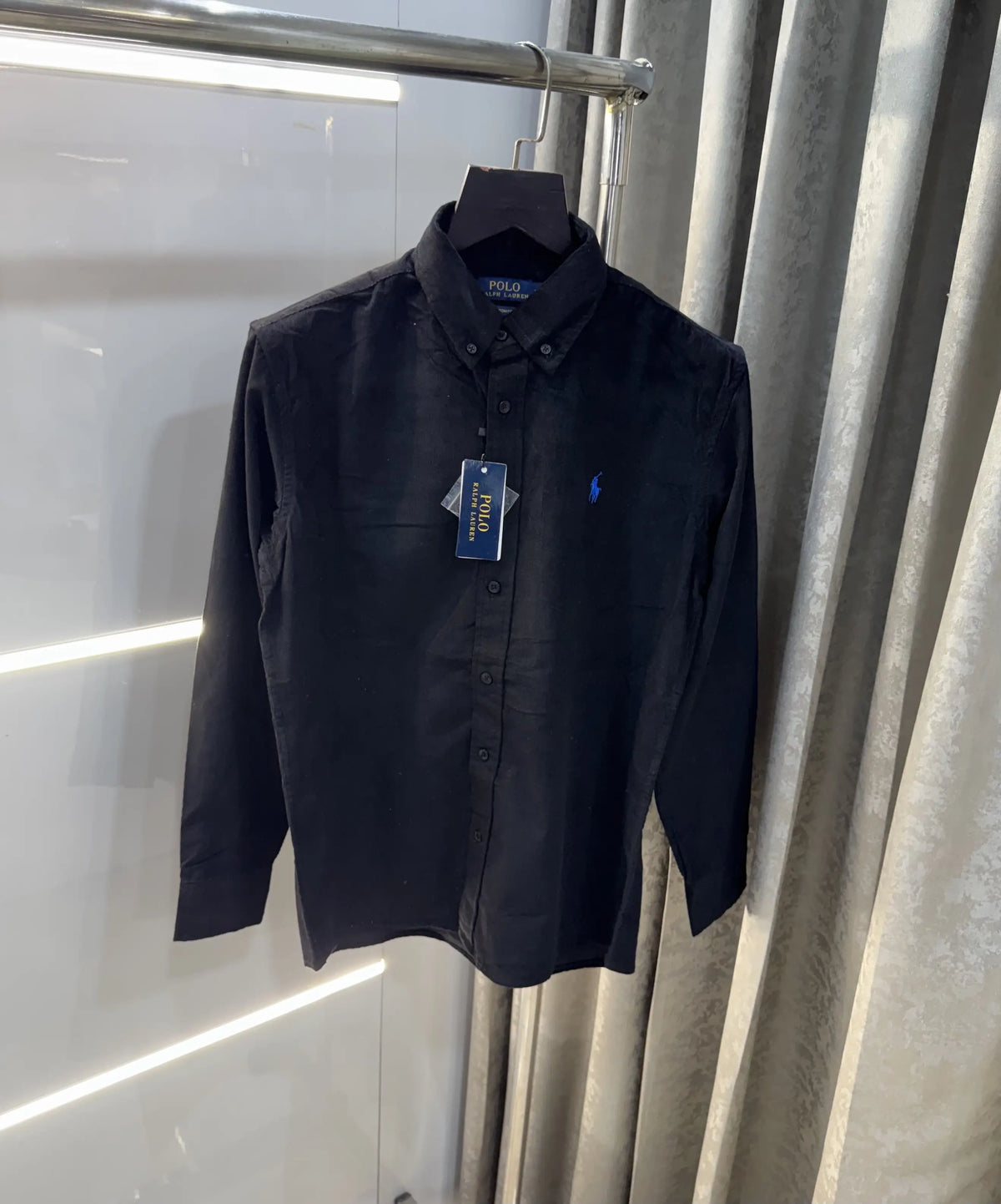 Ralph Lauren Black Embroidry Logo Premium Cord Shirt
