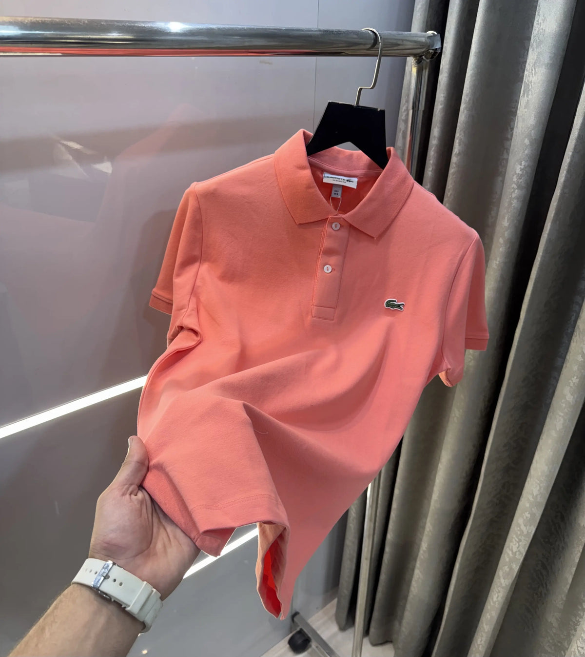 Lacost e Peach Embroidery Logo Premium Polo T-Shirt