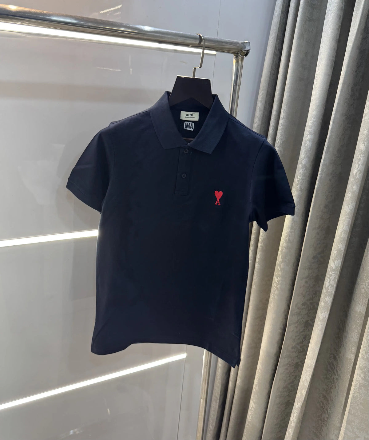 Ami paris Navy Blue Logo Work Premium Imported T-Shirt