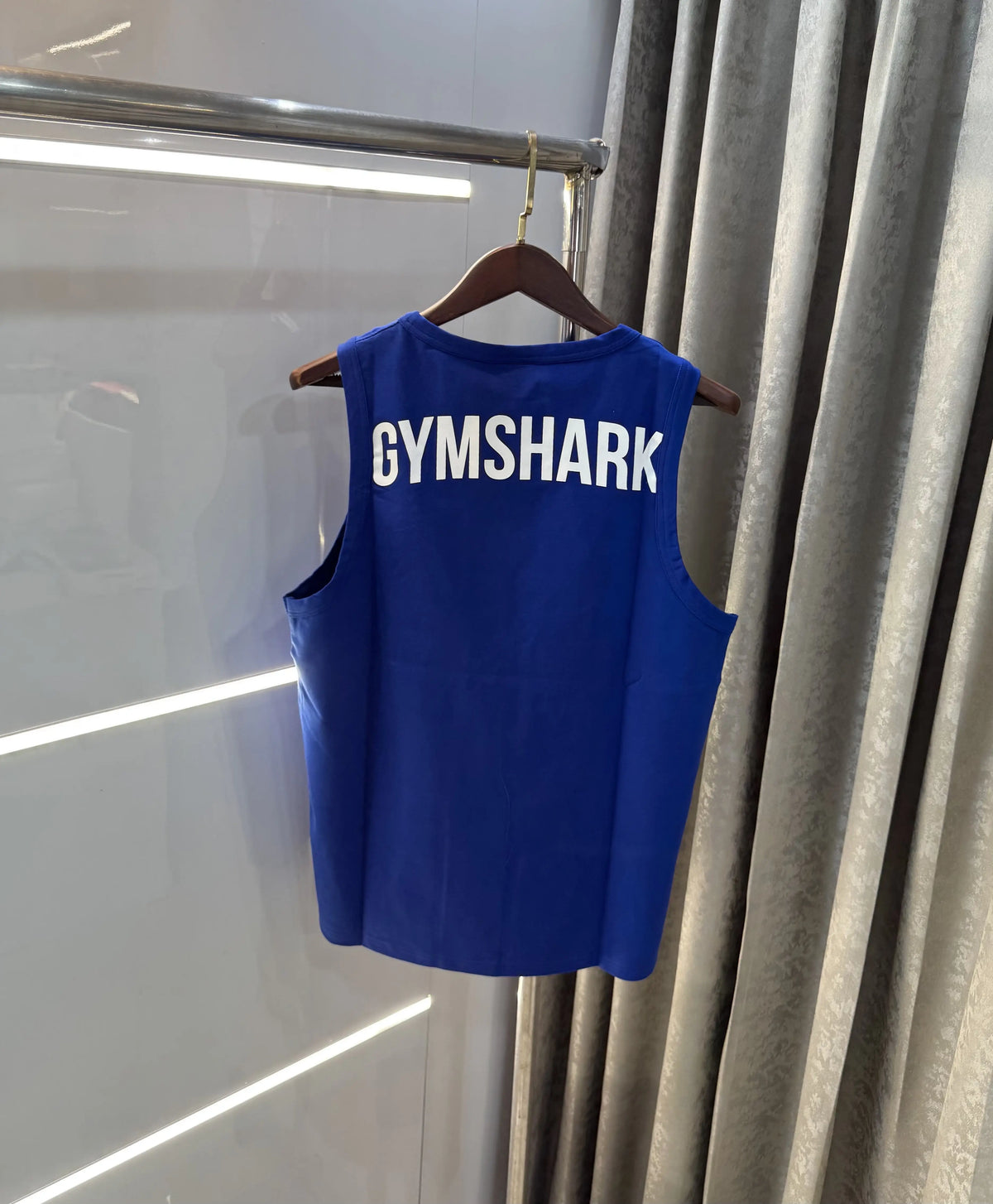 Gym Shark Blue Embroidery Logo Premium Sando