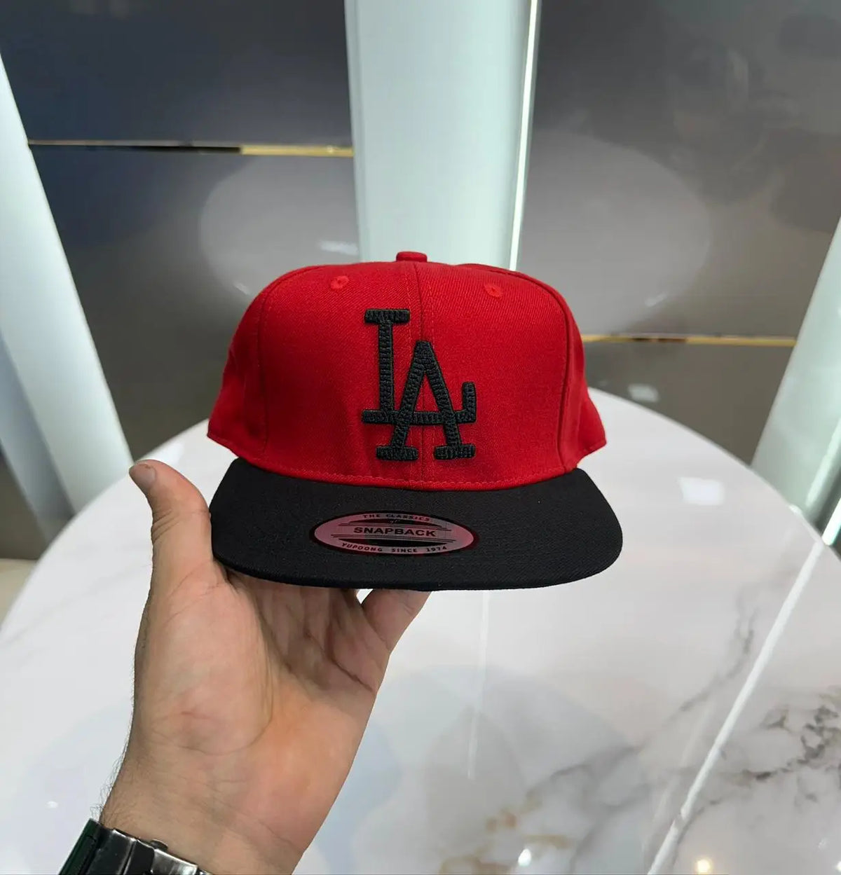 LA Red Black Imported Cap