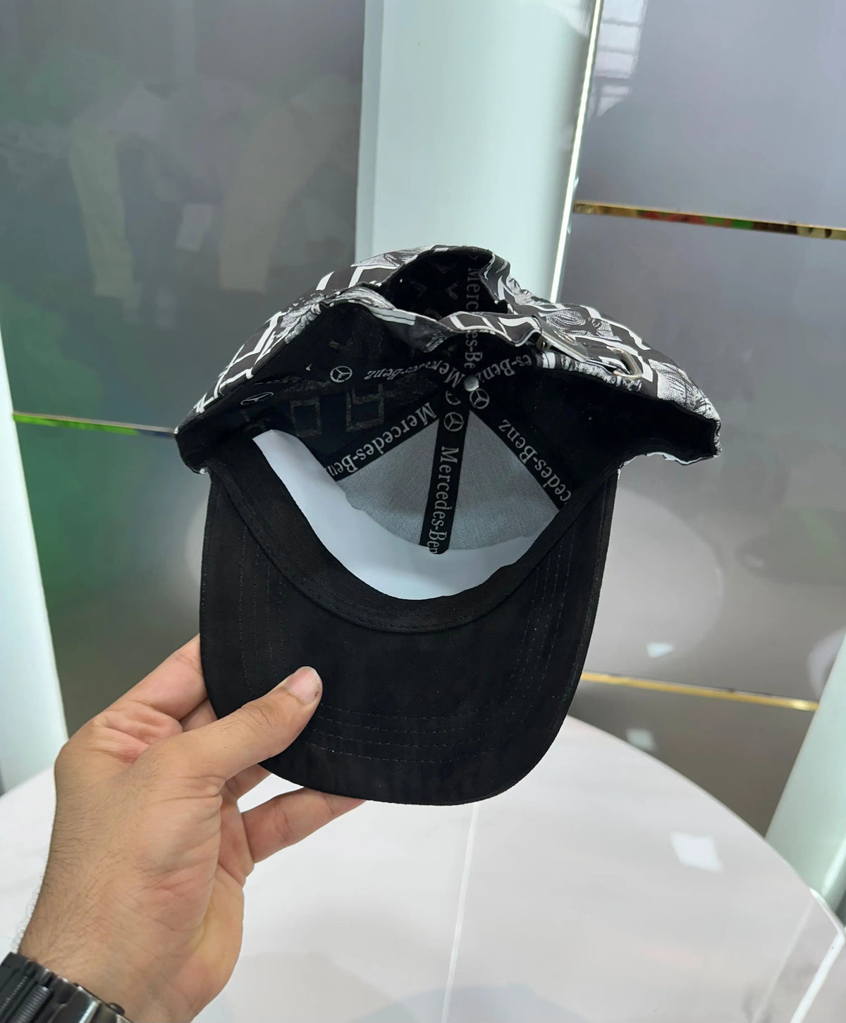 Cap Mercede s Black White(Printed) Premium Imported Cap