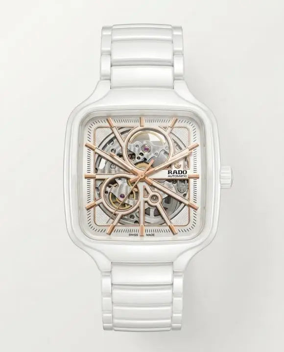 Rad_o True Square Automatic Ceramic- White-Copper