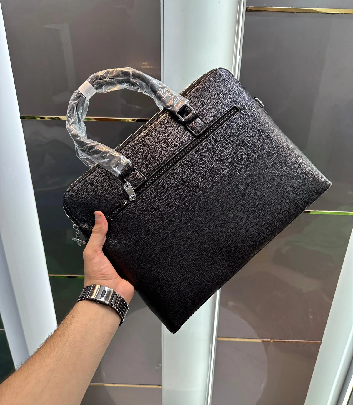 Mont Blanc Black 003 Monogram Luxury Premium Imported Laptop Bag