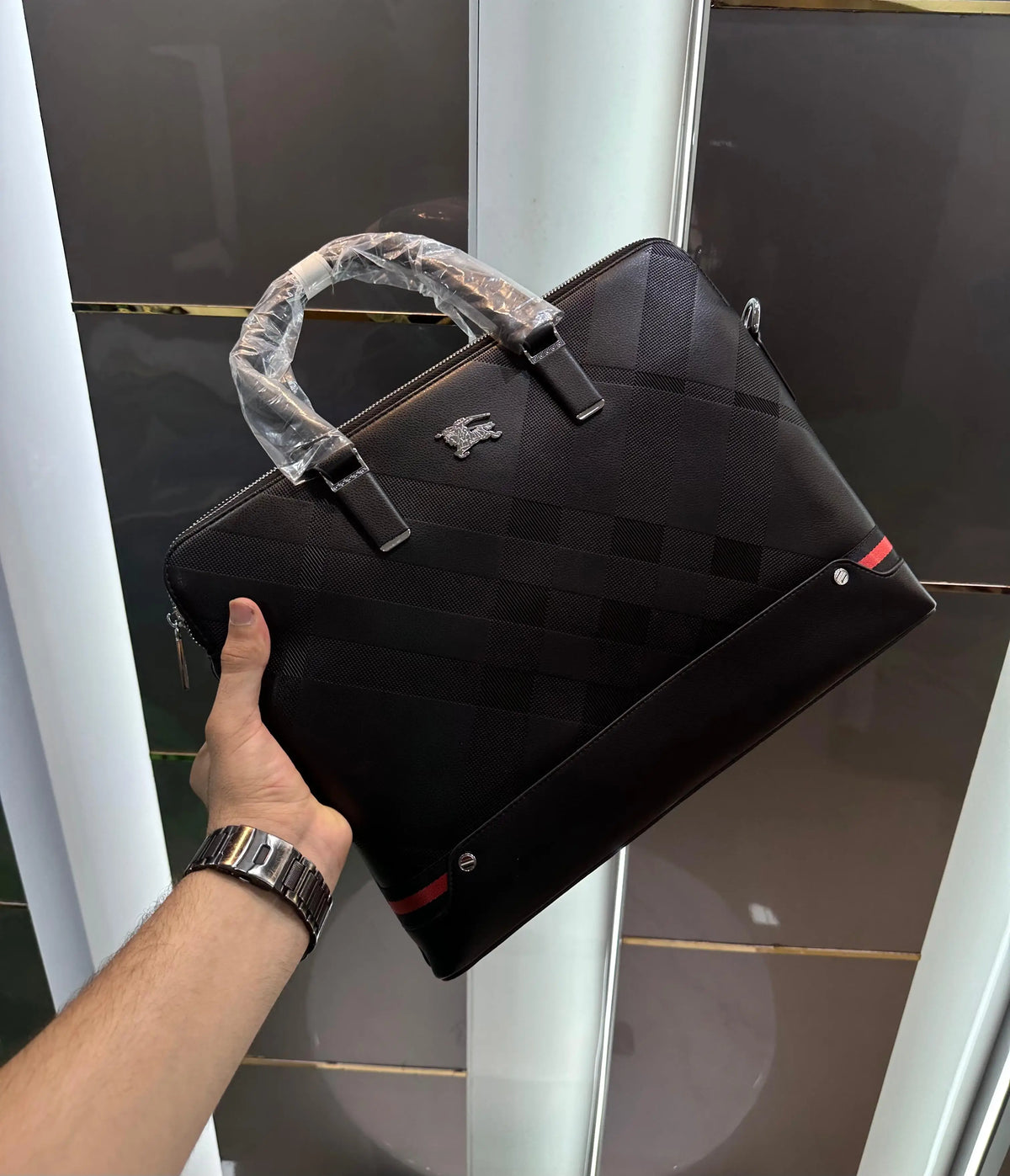 Burberry Black Luxury Premium Imported Laptop Bag