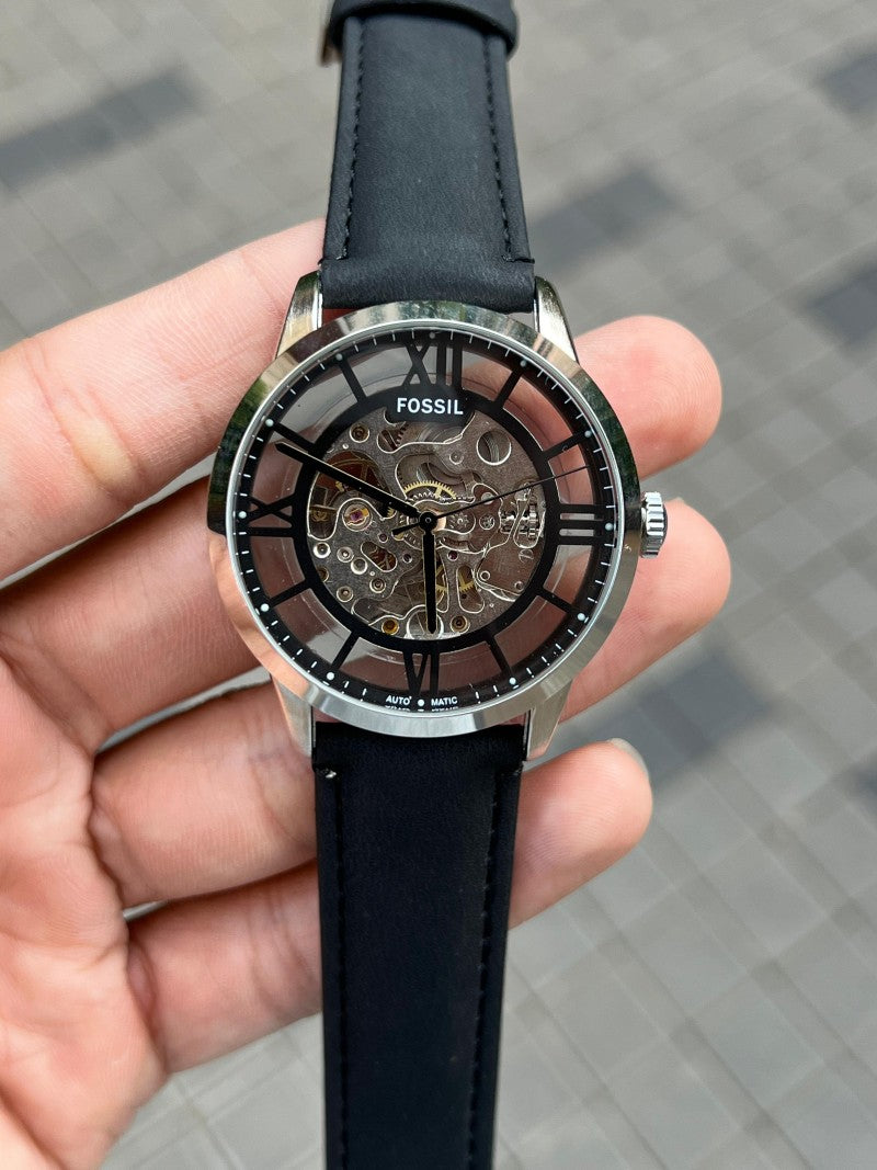 Fossi l Townsman Automatic Silver Black