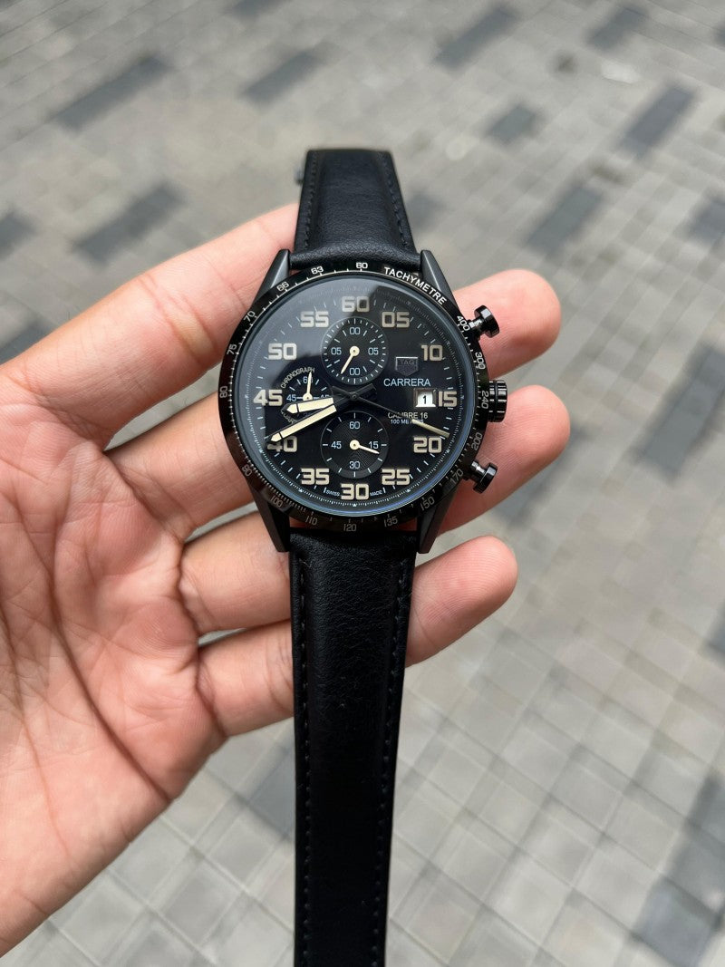Tag Heue r Calibre 16 Black Leather
