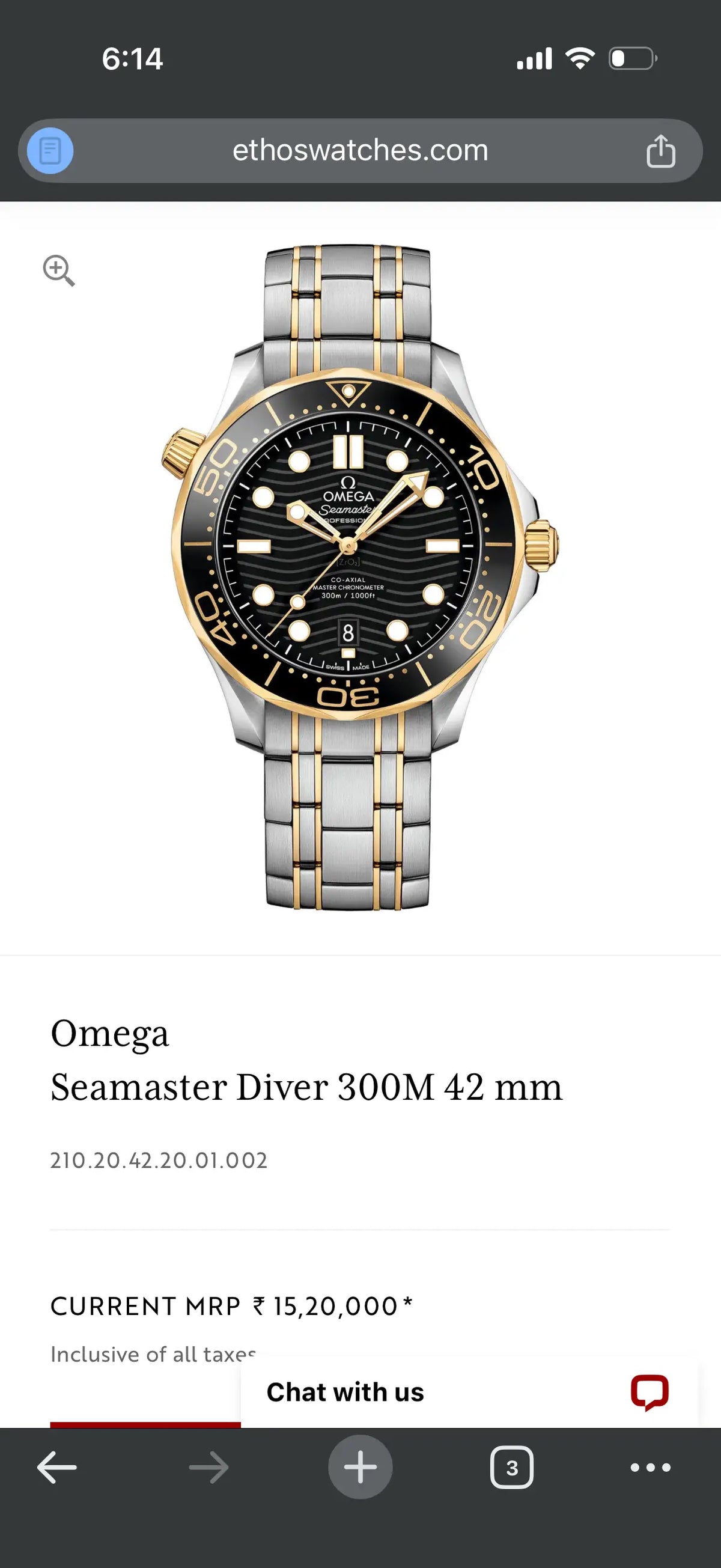Omeg_a seamaster Diver 300m Automatic 2ton