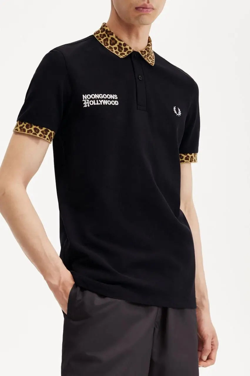 Fredperr y Black Embroidery Logo Premium Polo T-Shirt