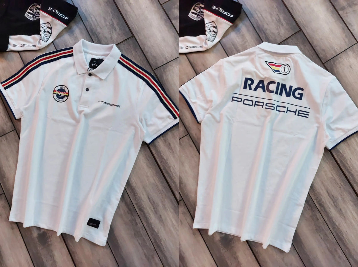 Hugo Bos s X Porsche White Logo Work Premium Polo T-shirt