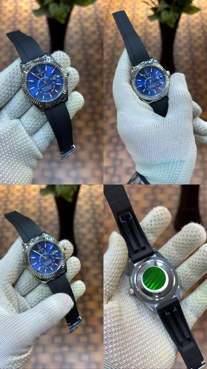 Rolex Sky-Dweller Oysterflex strap.
