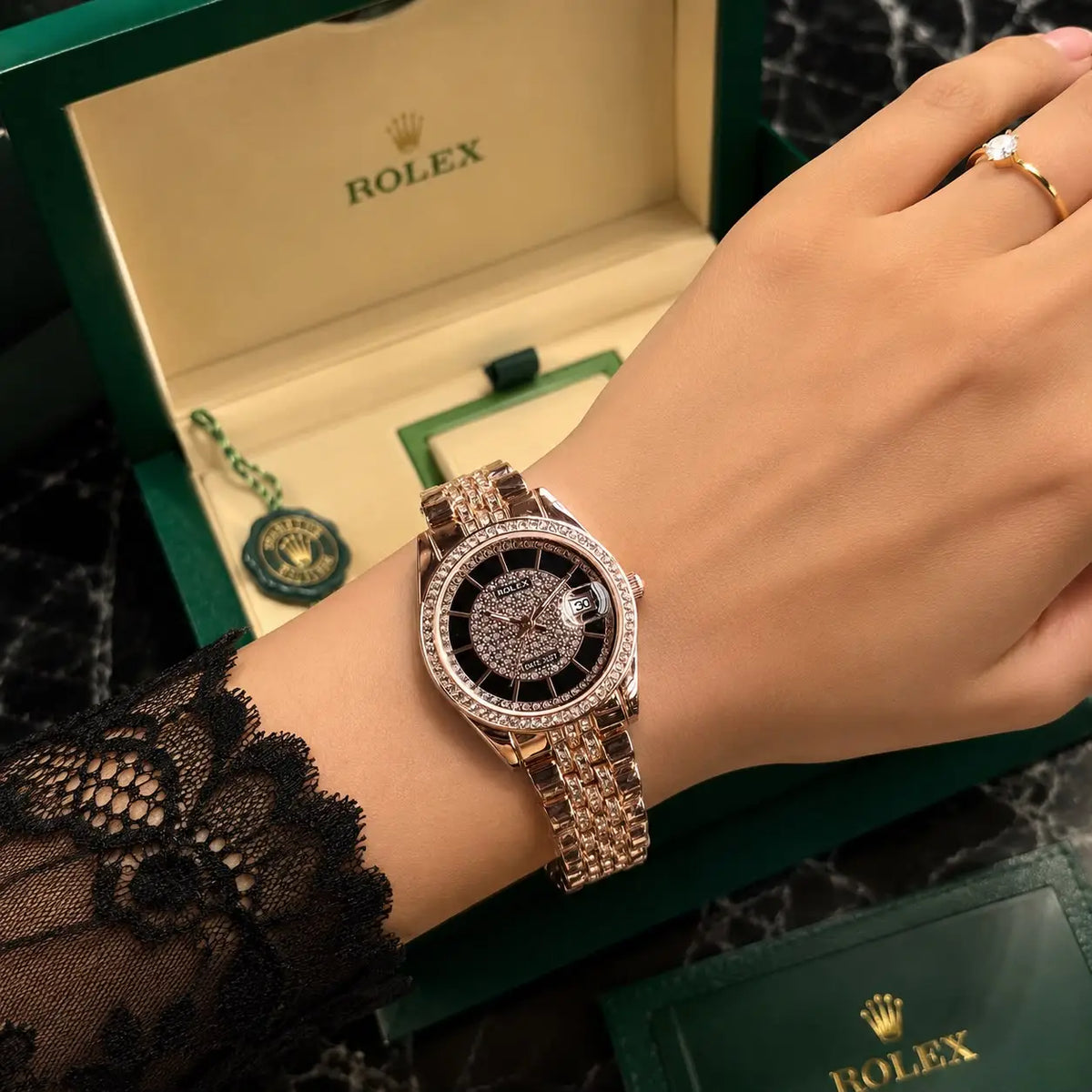 ROLEX_LADIES_ROSE_BLACK