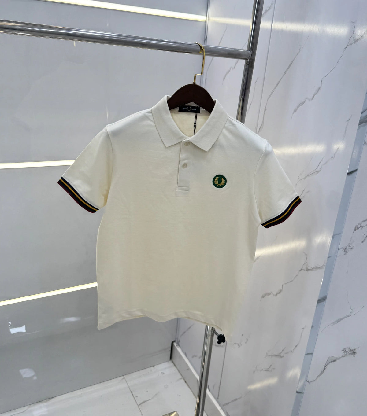 Fredperr y Cream Logo Work Premium Polo T-shirt