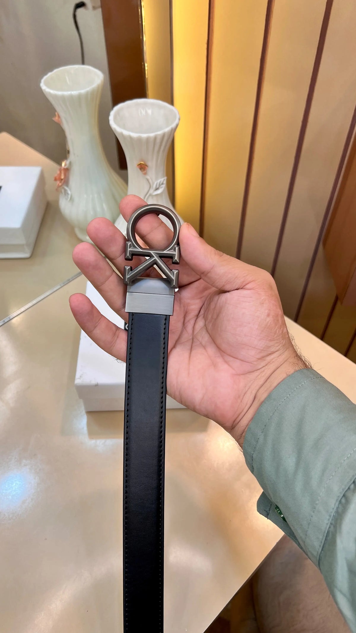 CK CALVIN KLEIN PREMIUM QUALITY IMP REVERSEABLE BELT WITH OG BOX