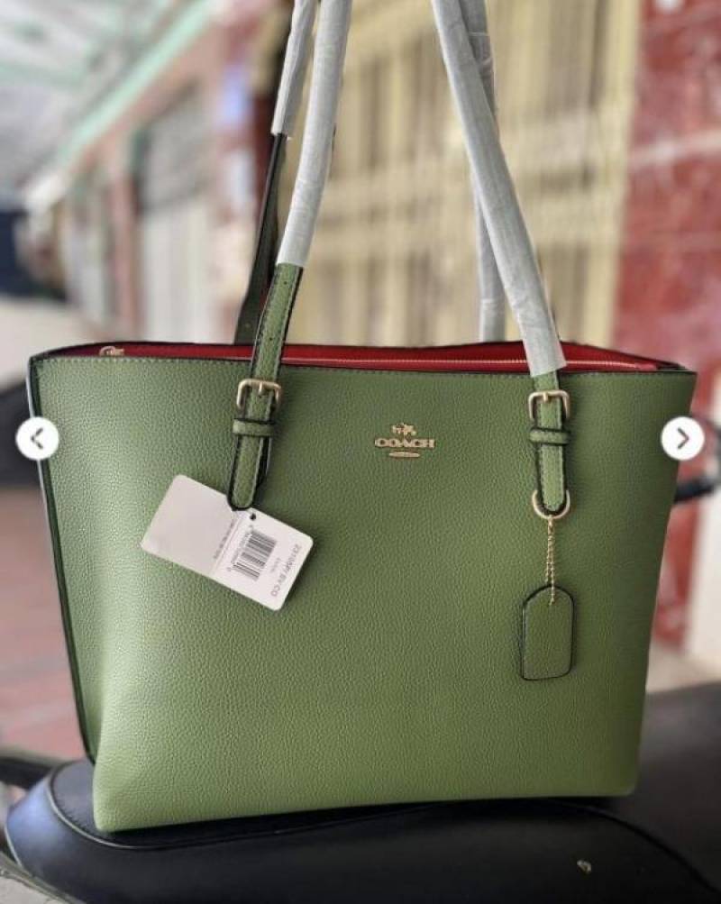 coac mollie pure 1.1 leather material Tote bag with dust cover 991