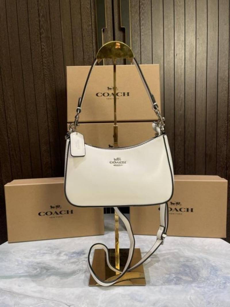 coac teri silver edition leather material shoulder bag with box 956