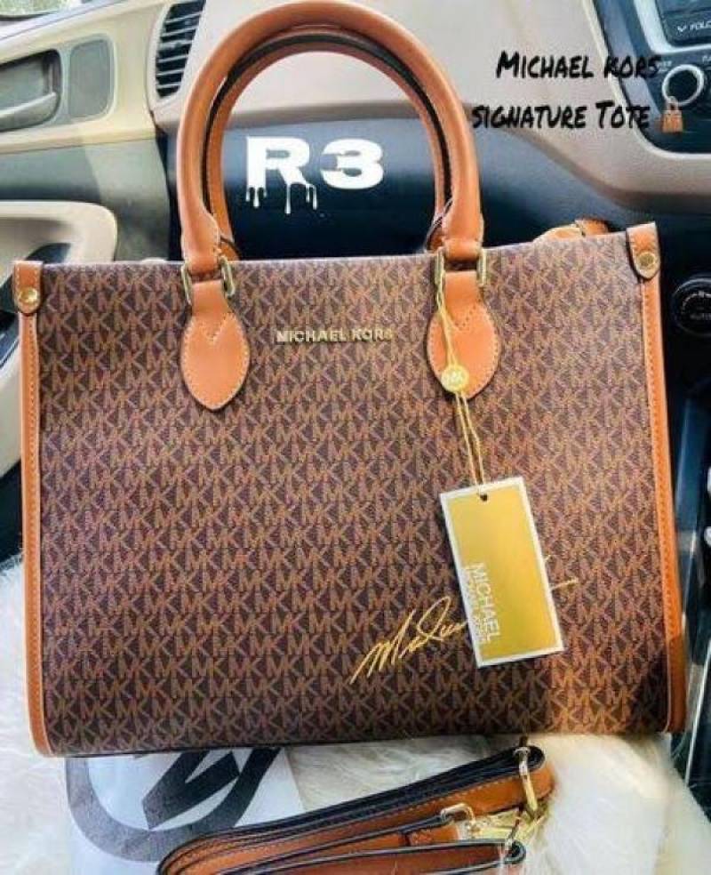Michael kor Blush Whisper Luxe Signature Canvas Tote Bag 809