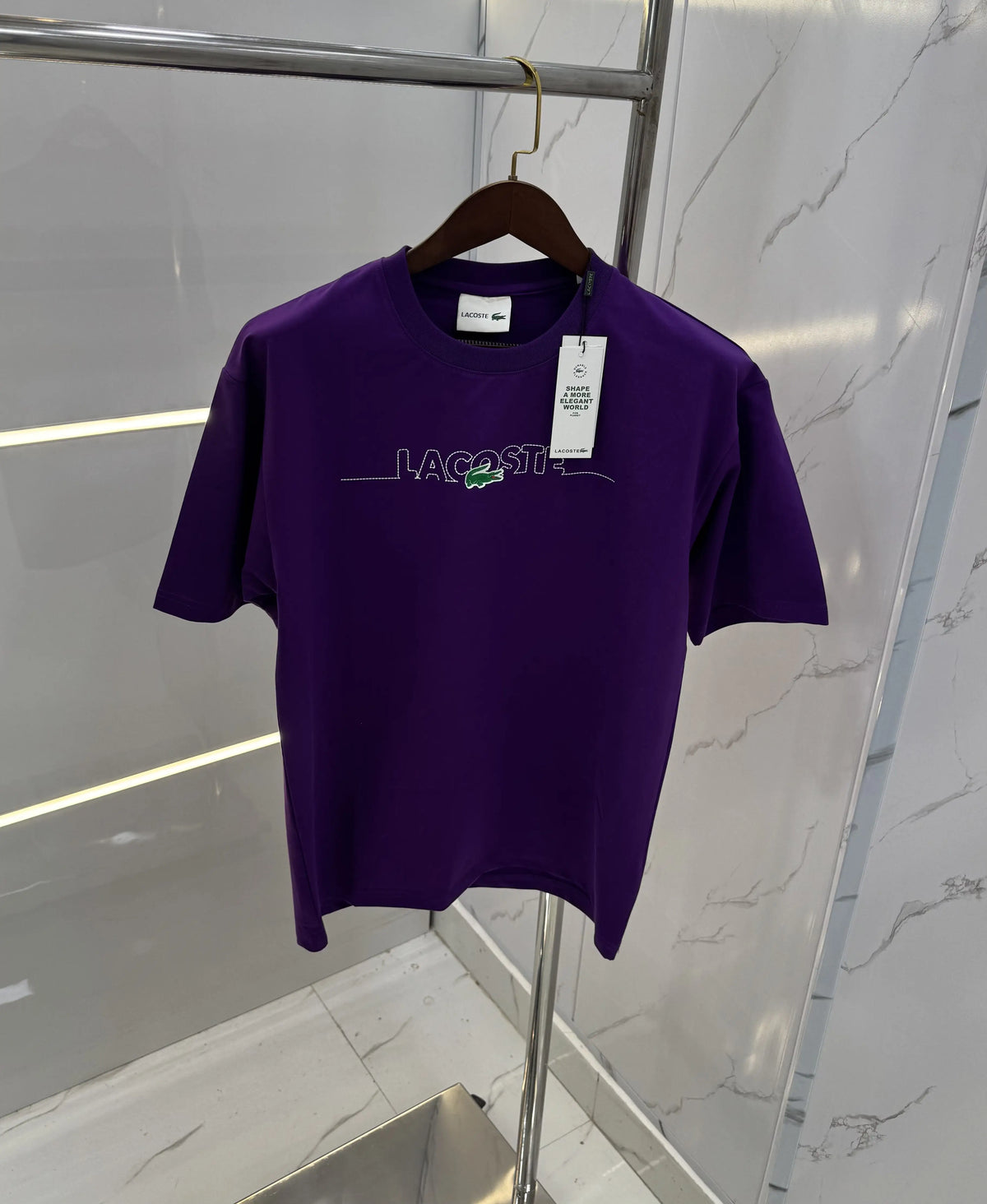 Lacost e Purple Printed Imported Oversized T-Shirt