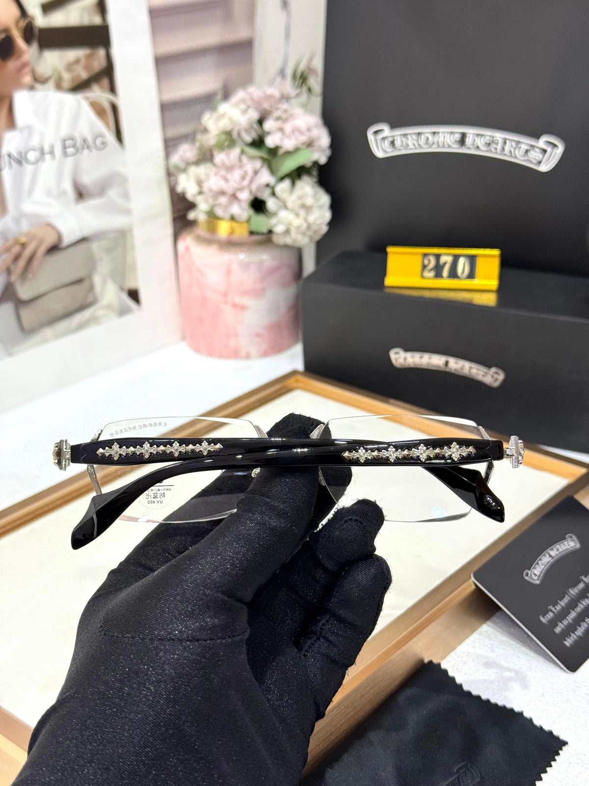 CHROME HEART DESIGNER SILVER BLACK CELEBRITY CHOICE SHOWROOM MODEL 504