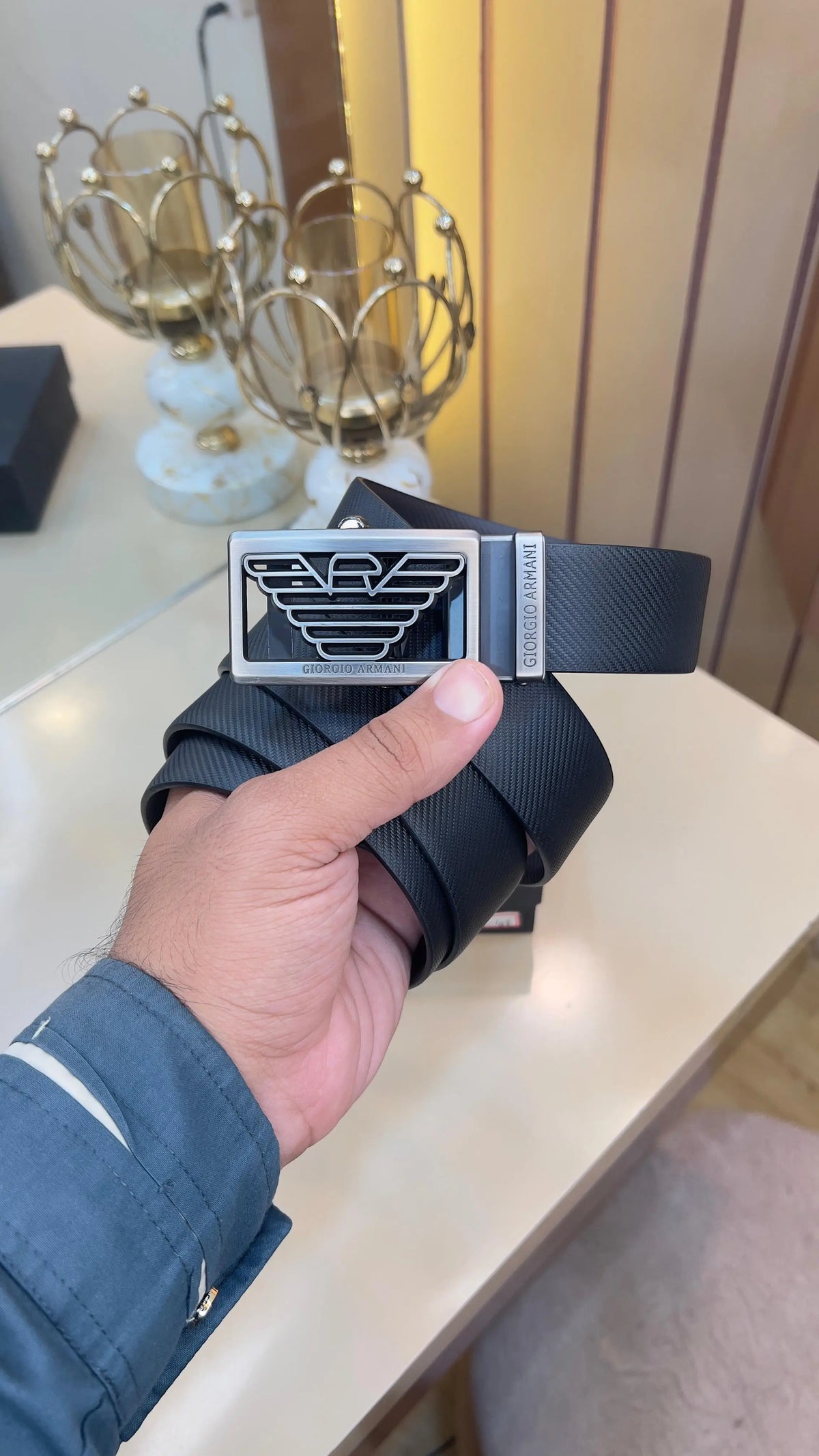 AX ARMANI EXCHANGE PREMIUM QUALITY IMP AUTOLOCK REVERSEABLE BELT WITH OG BOX