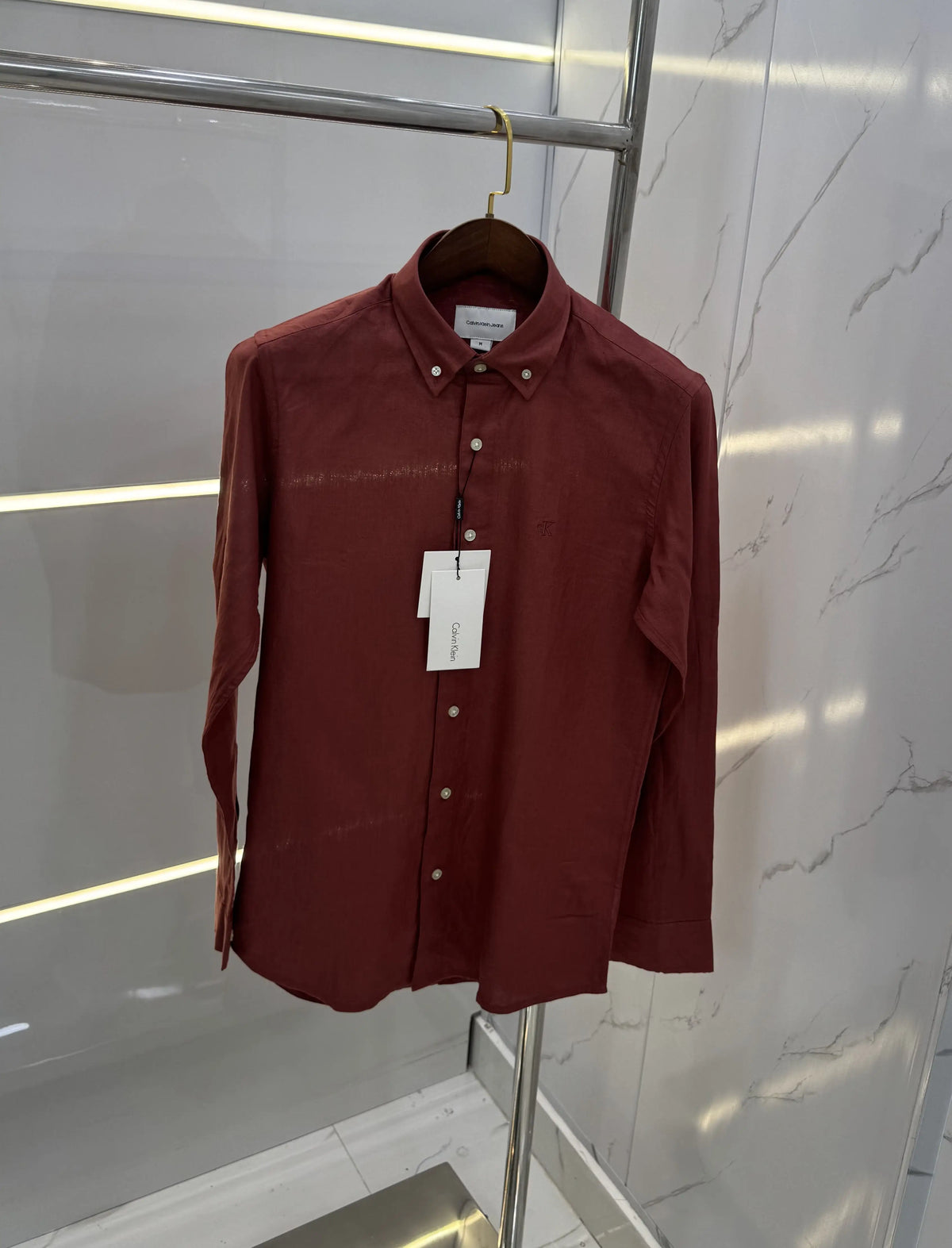 Calvin Klein Rust Embroidery Logo Work Premium Shirt