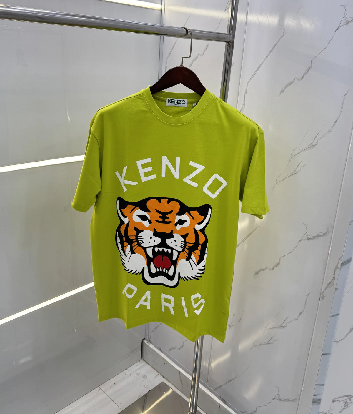 Kenzo Lime Printed Imported Oversized T-Shirt