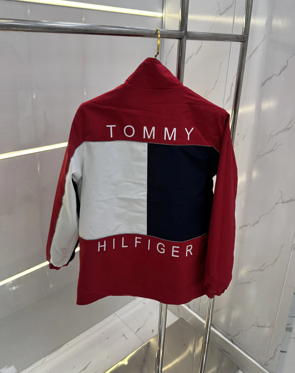 Tomm y Hilfige r Blue & Red Reversible Imported WindBreaker Jacket