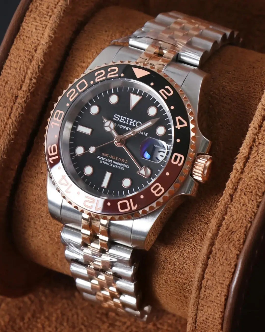 Seiko MOD GMT Root Beer Heavy Shift Movement