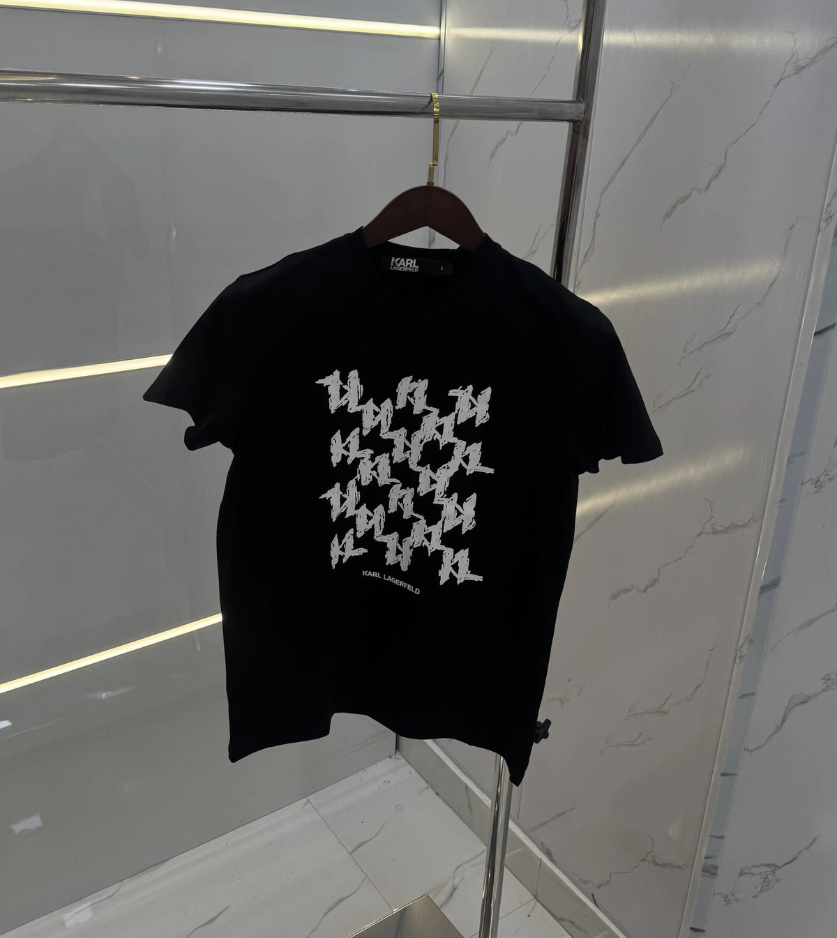 Kar l Lagerfeld Black Logo Print Premium T-Shirt