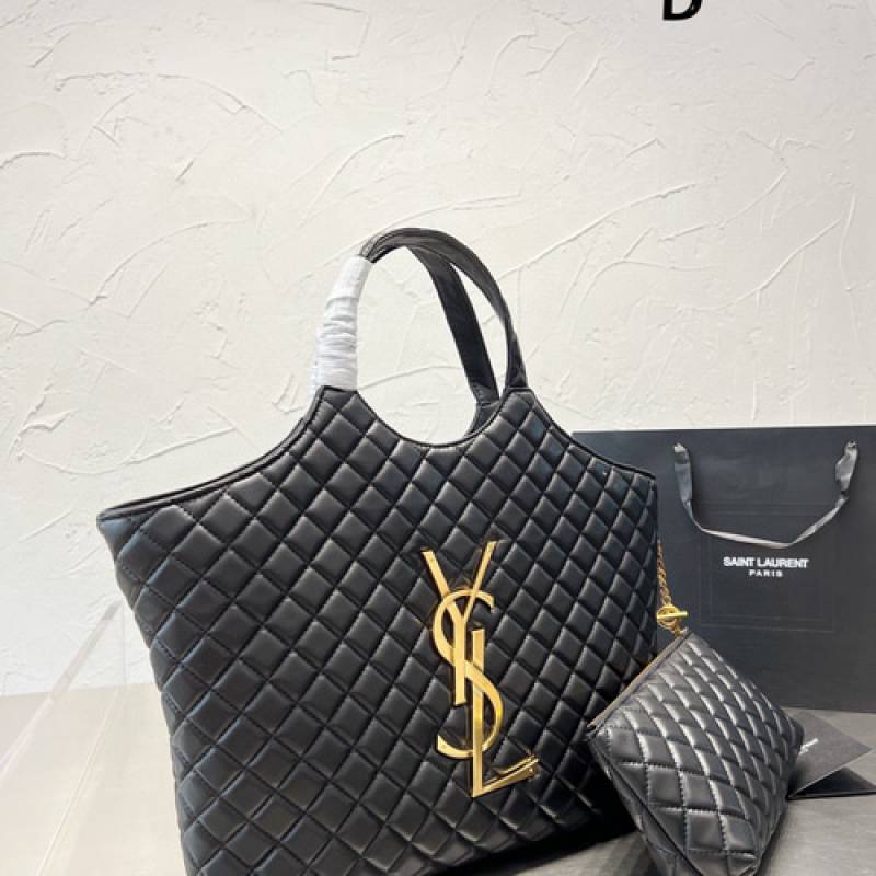 YSL ICARI MAXI SHOPPING BIG SIZE TOTE BAG WITH DUST COVER & MATCHING WALLET - Y690