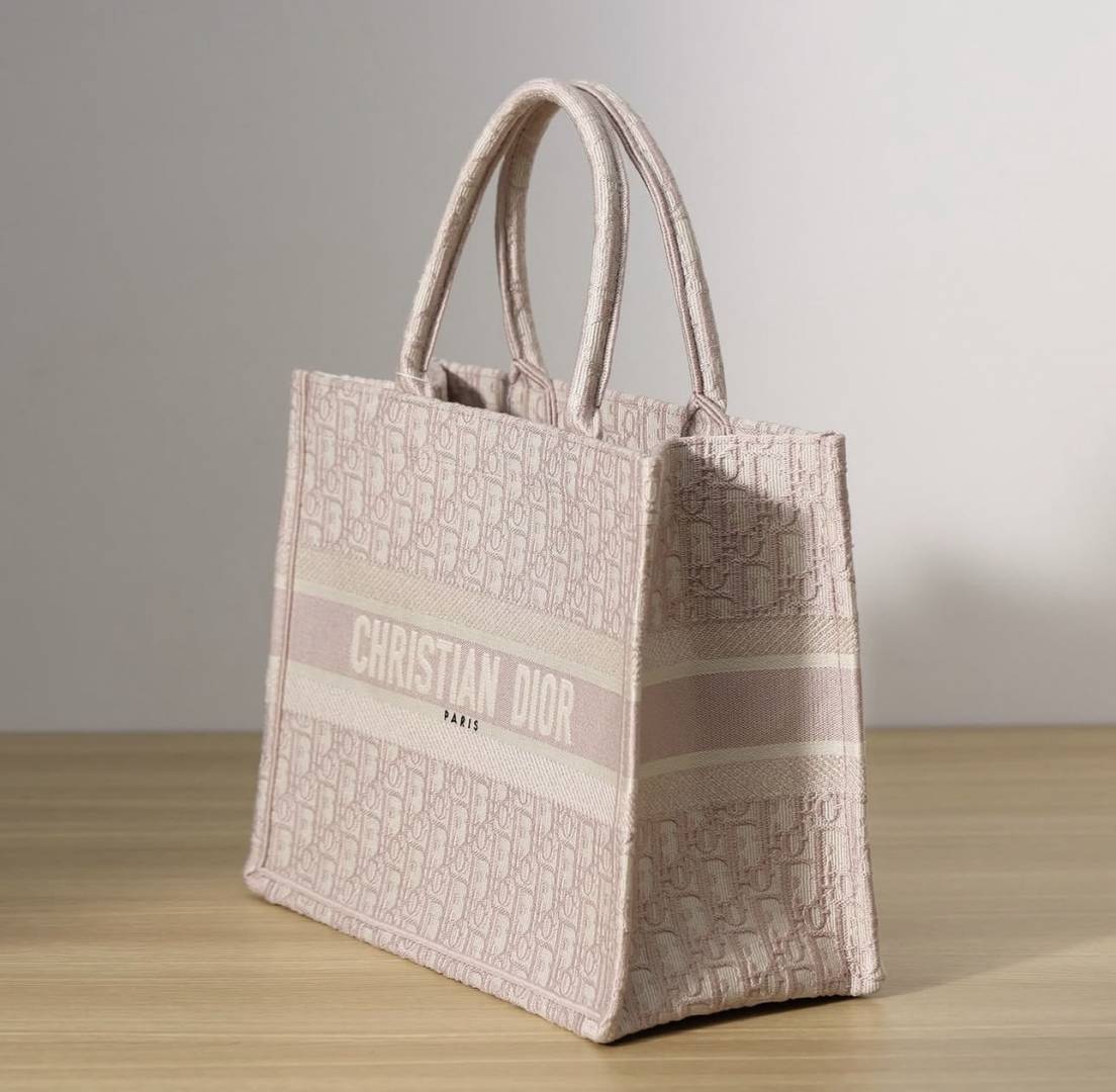 Christian Dio Aesthetic Pink Book Tote With Extra Pouch With Dust Bag Premium Top Notch-1005