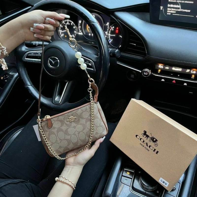 Coacch Nolita 19 Sling-Shoulder Bag With Pearl Charm With Og Box & Dust Bag-C1001.
