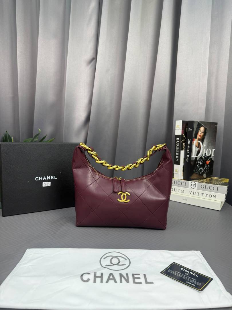 Chane Quilted Maxi Hobo Bag With Box And Dust Bag-251013