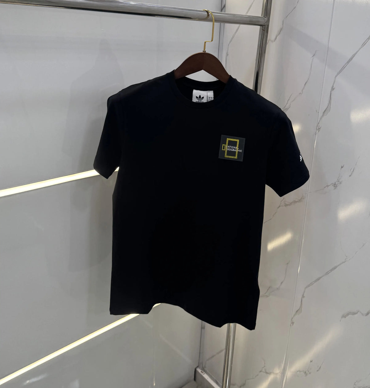 Adidas Balck Logo Print Imported T-Shirt