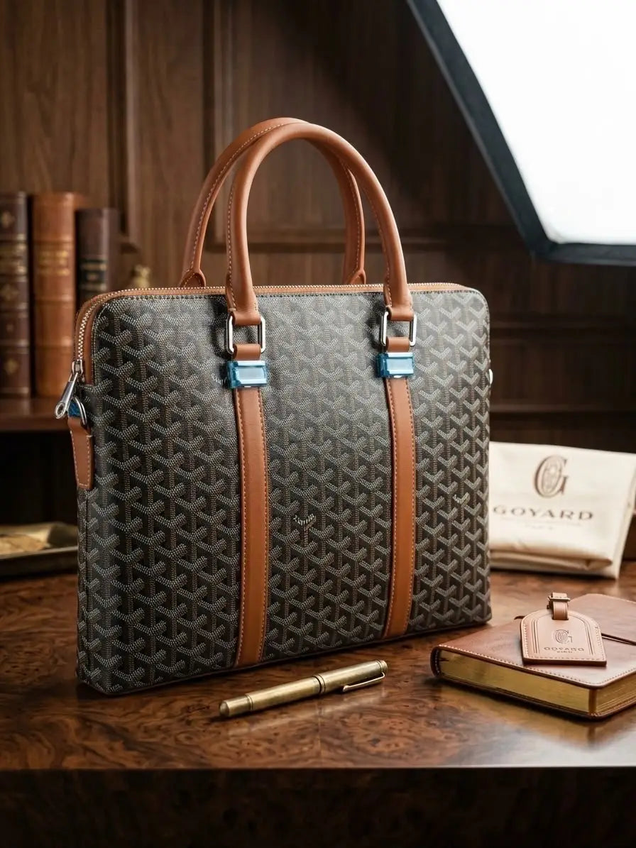Goyar d Luxury Premium Imported Laptop Bag Brown g122