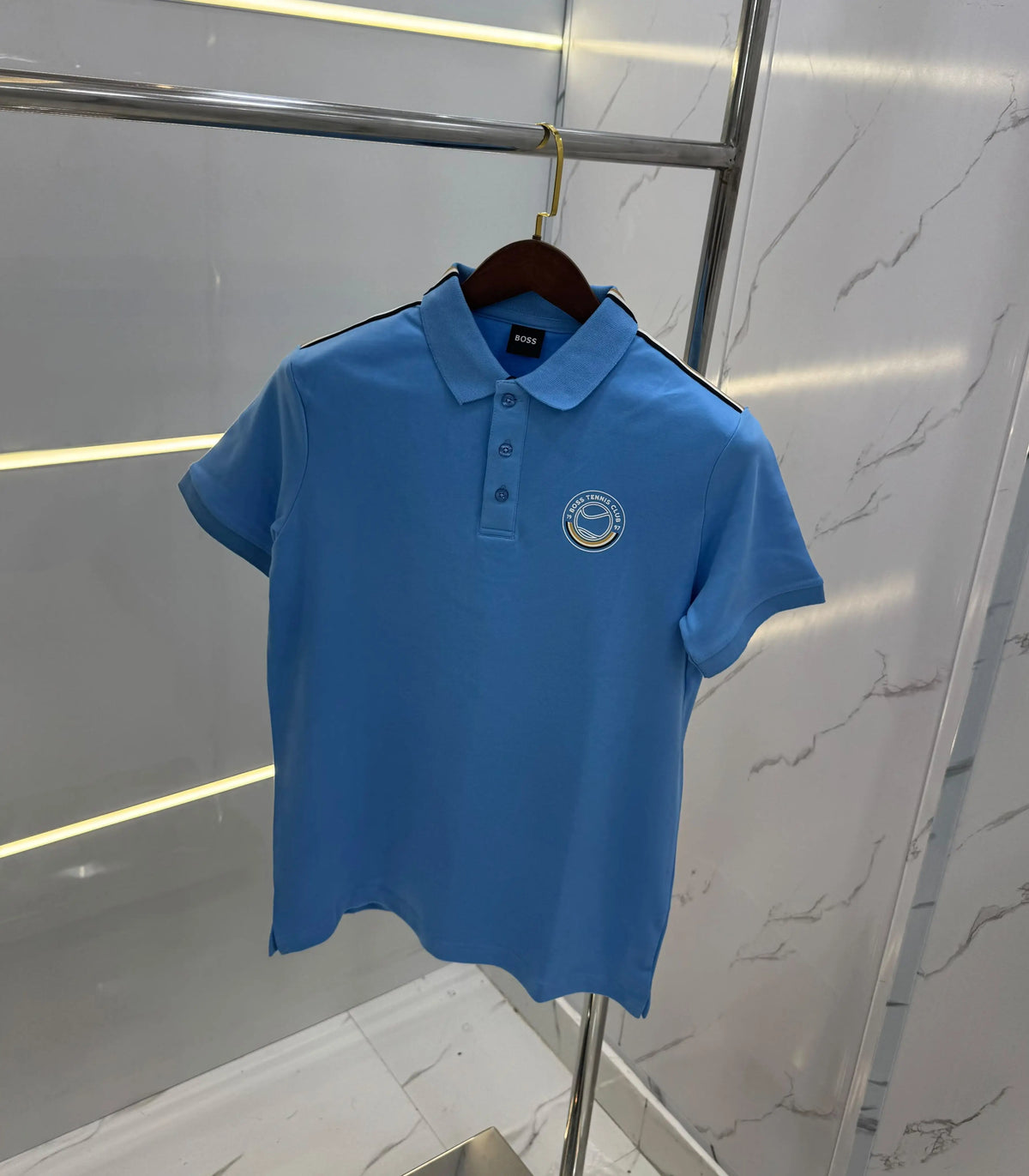 Hugo Bos s Sky Blue Logo Work Premium Polo T-shirt