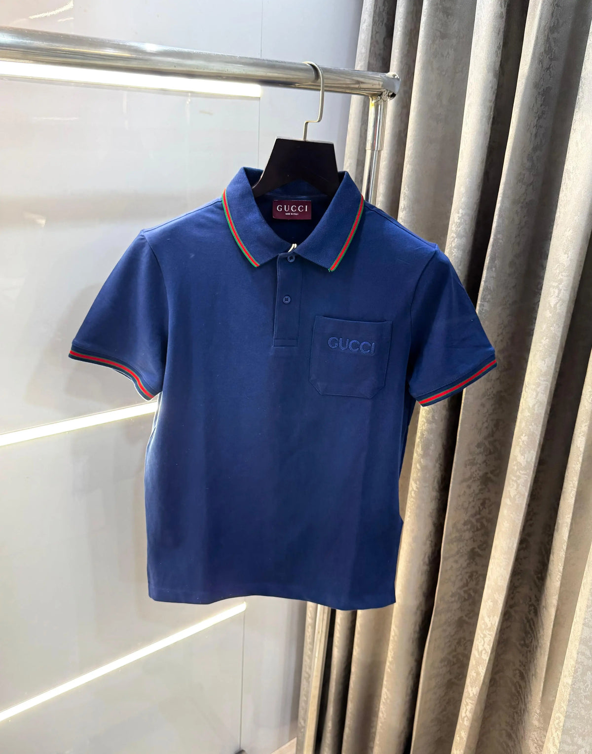 Gucc i Blue Collar Look Premium Polo T-Shirt