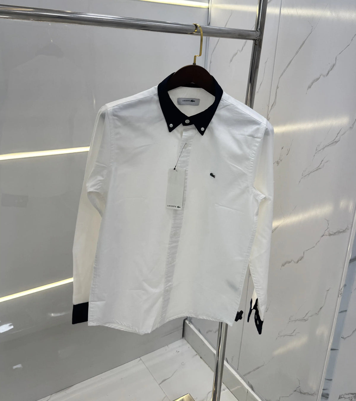 Lacost e White Embroidery Logo Work Premium Shirt