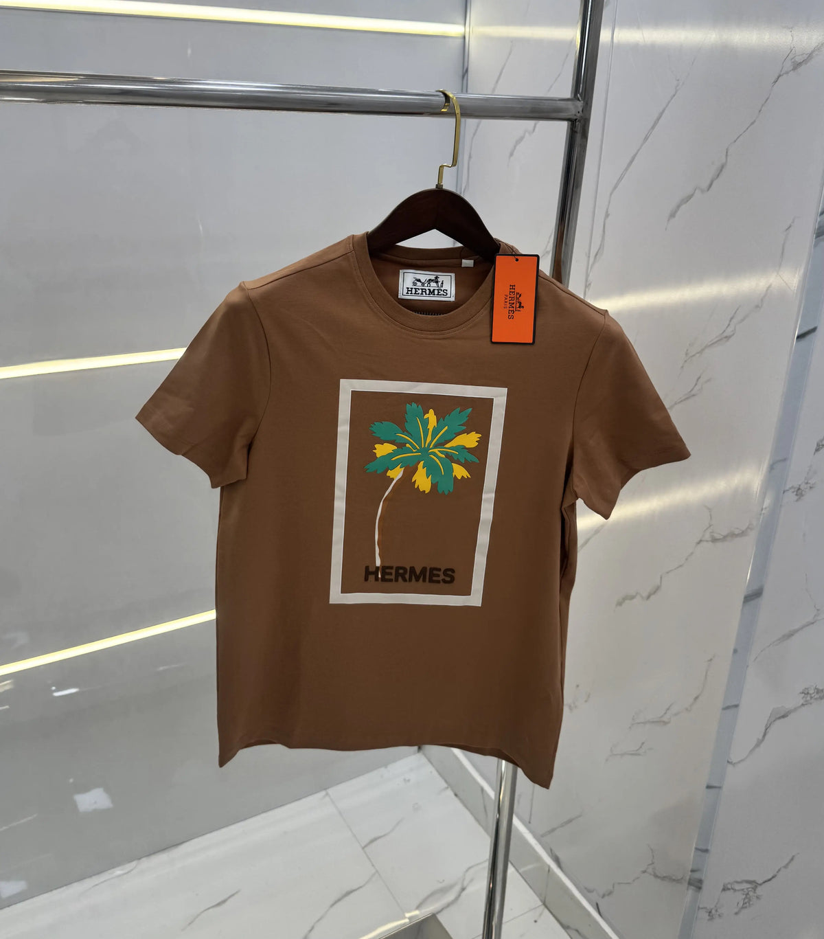 Hermes Brown Logo Work Premium T-Shirt