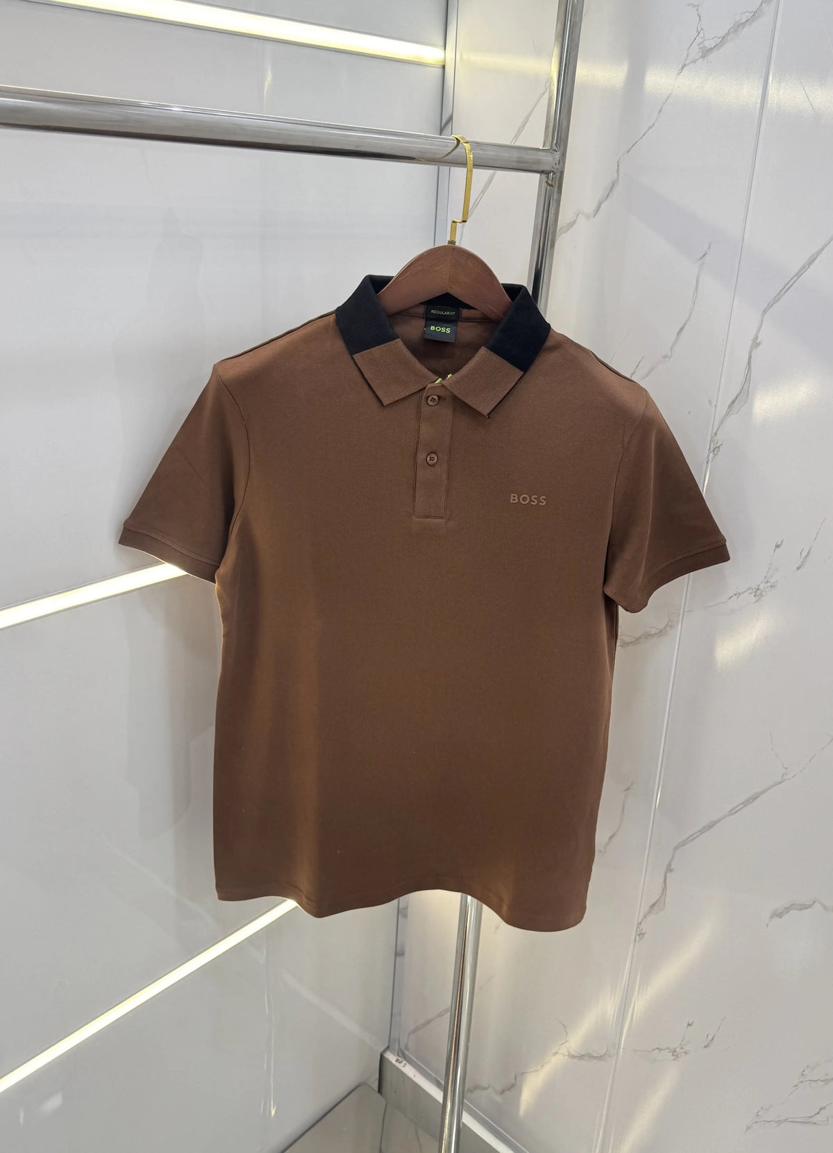Hugo Bos s Brown Logo Work Premium Polo T-shirt