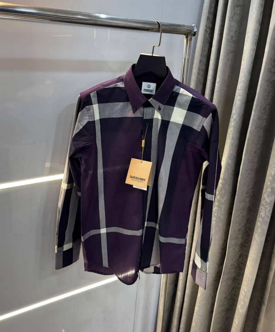 Burberr y Wine Checks Premium Classic Shirt